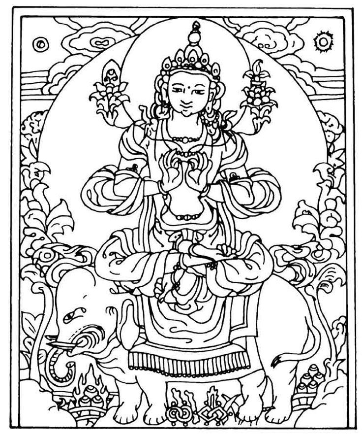 Plansa de colorat cu Buddha 5 25